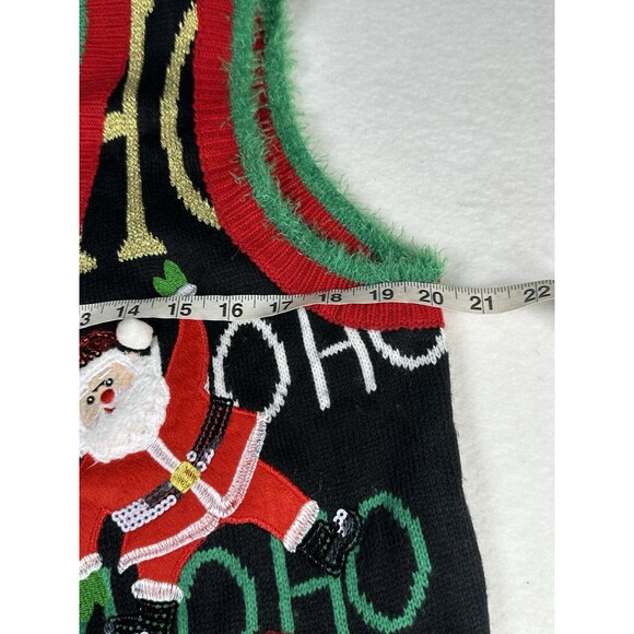Celebrate Together Christmas Sweater Vest Open Front  sz Med Santa Presents - Picture 6 of 10